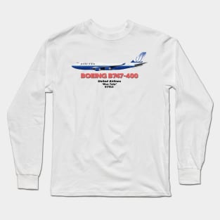 Boeing B747-400 - United Airlines "Blue Tulip" Long Sleeve T-Shirt